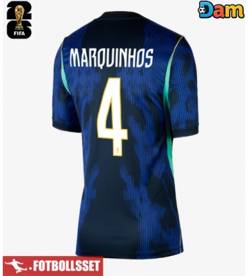 Brasilien Marquinhos #4 Bortatröja Dam VM 2026 Kortärmad
